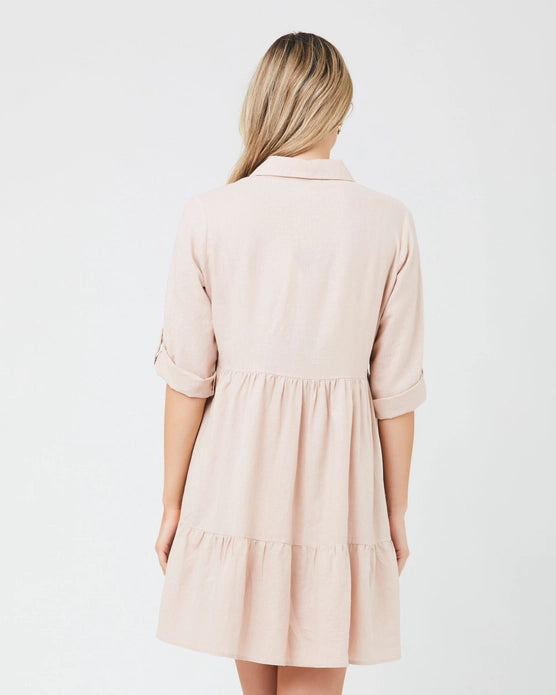 Adel Linen Dusty Pink Dress