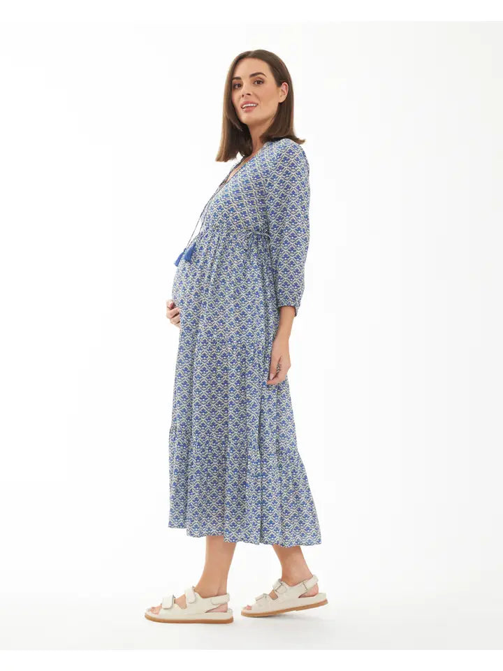 Mila Longline Tiered Dress Natural