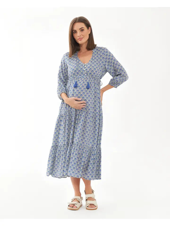 Mila Longline Tiered Dress Natural