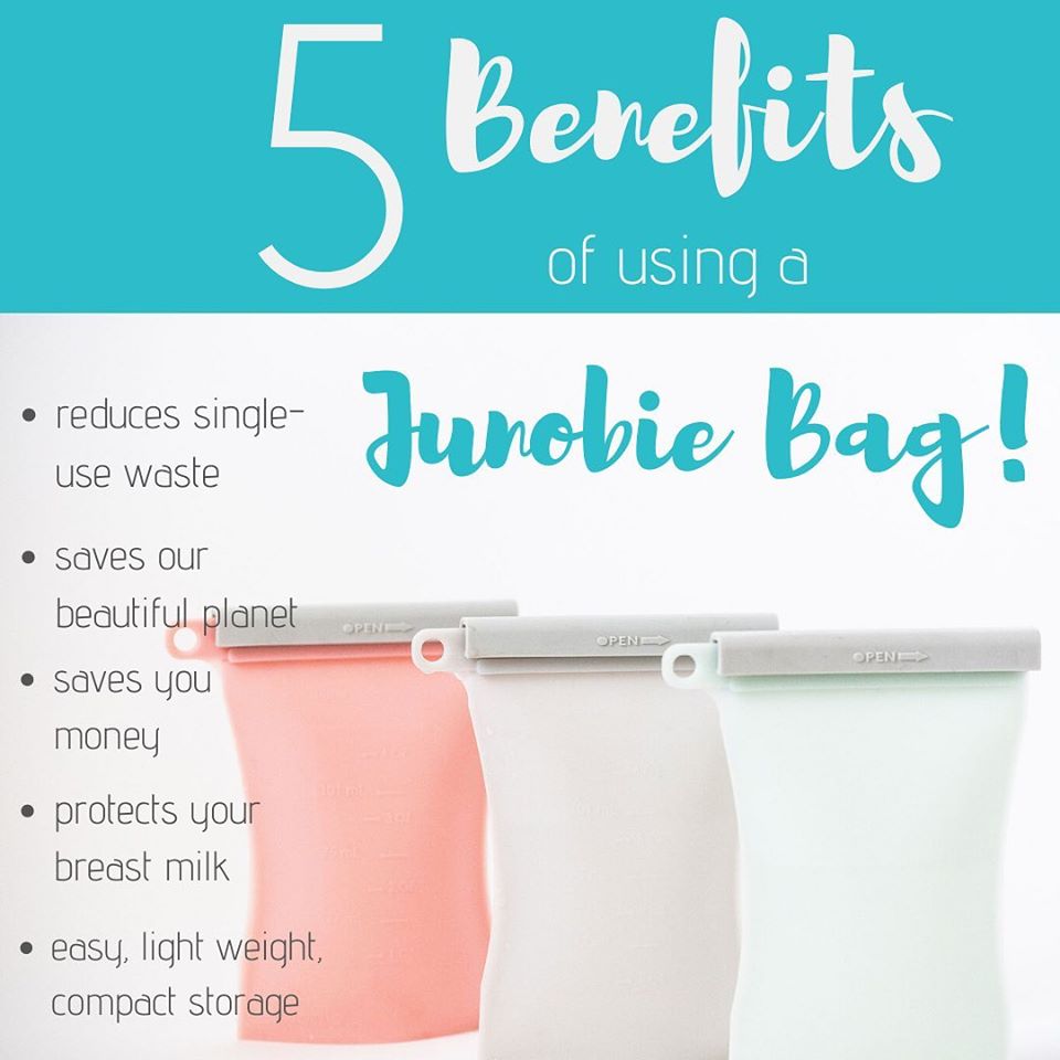 Junobie Reusable Silicone Breastmilk Storage Bags 4pk